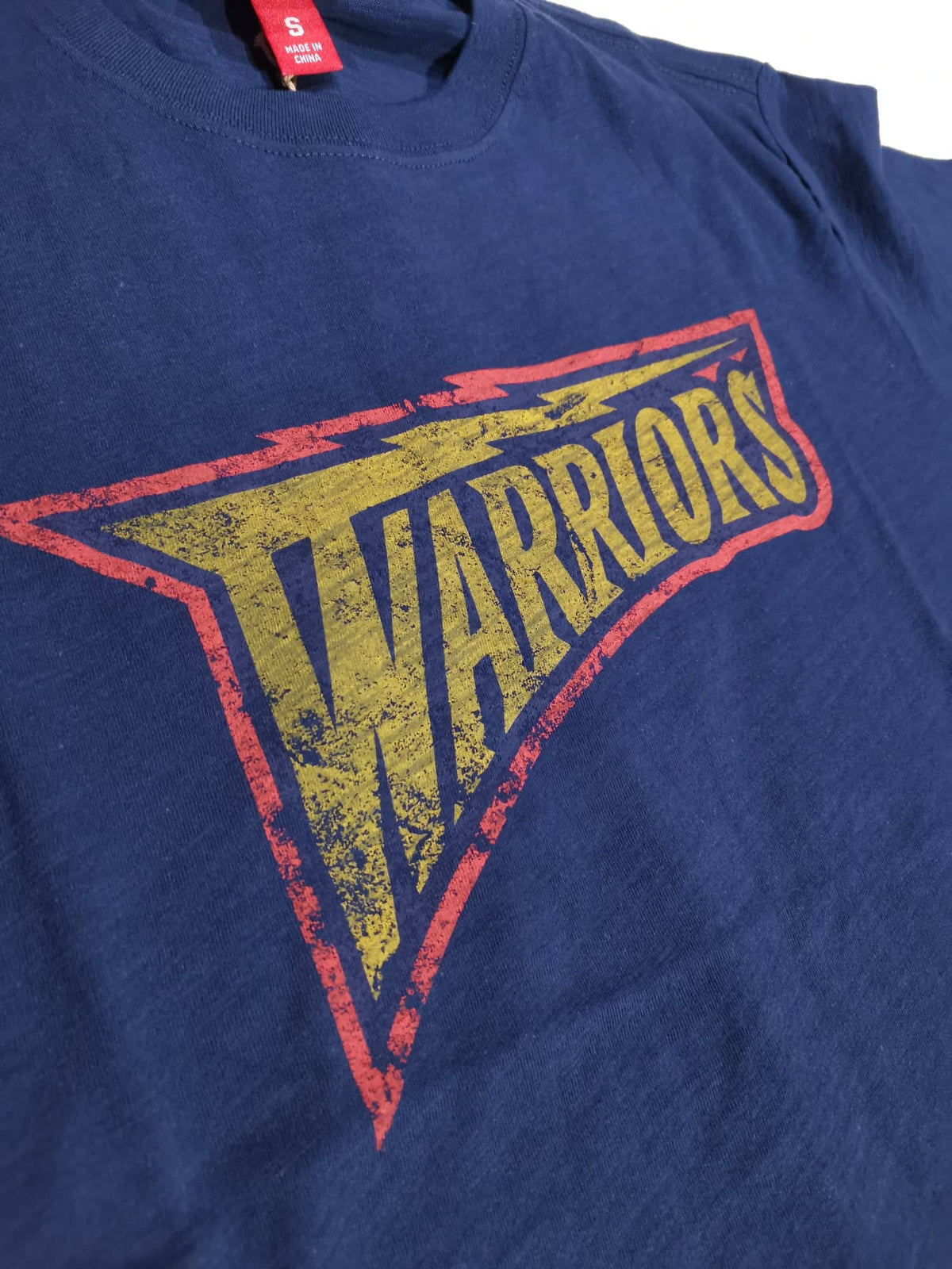 Men's Golden State Warriors NBA Legendary Slub Navy Tee By Mitchell And Ness