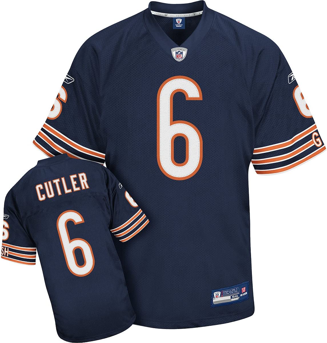 Men's Jay Cutler Chicago Bears Navy Authentic Reebok Jersey