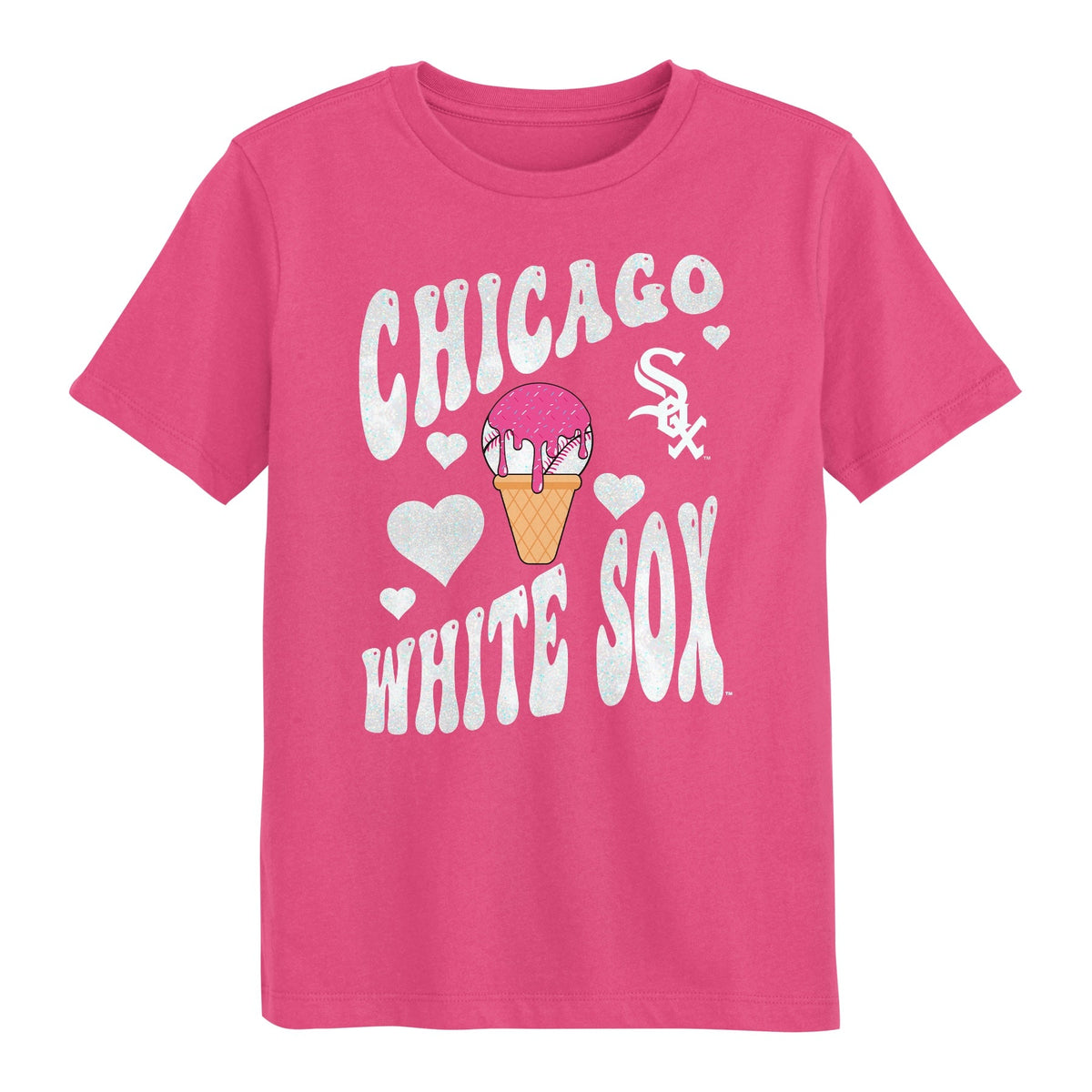 Child Chicago White Sox Pink Ice Cream Cone T-Shirt