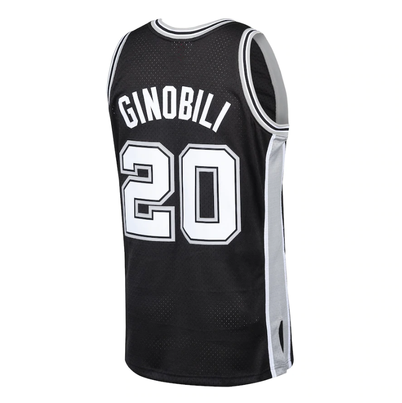 Men's San Antonio Spurs Manu Ginobili Mitchell & Ness Black 2002-03 Hardwood Classics Swingman Jersey