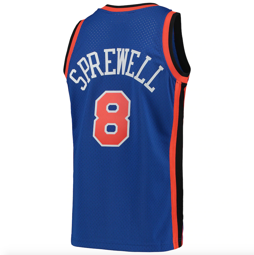 Men's Mitchell & Ness Latrell Sprewell Blue New York Knicks Hardwood Classics 1998-99 Swingman Jersey