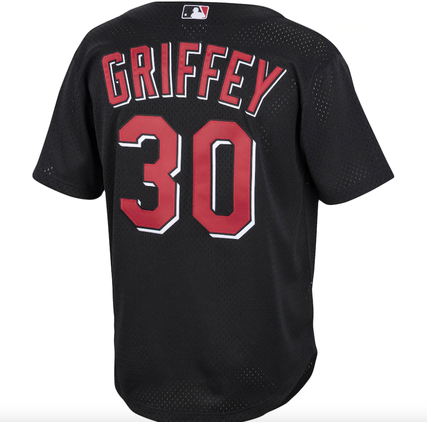 Men’s Cincinnati Reds Ken Griffey Jr. Mitchell & Ness Black Cooperstown Collection Batting Practice Jersey
