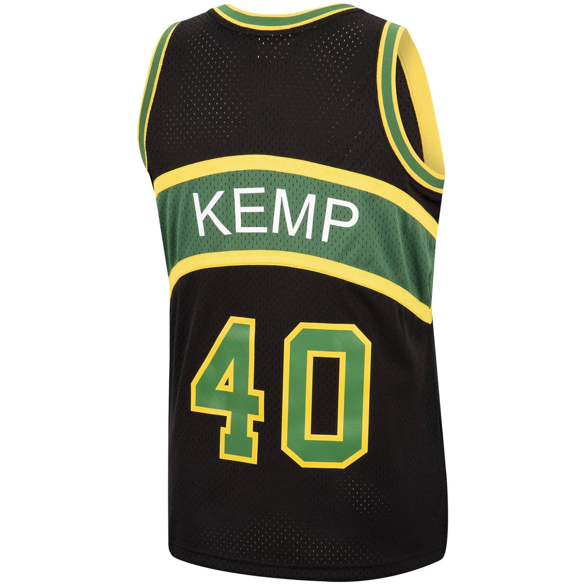 Men's Shawn Kemp Seattle SuperSonics Mitchell & Ness Black 1994-95 Hardwood Classics Reload Swingman Jersey