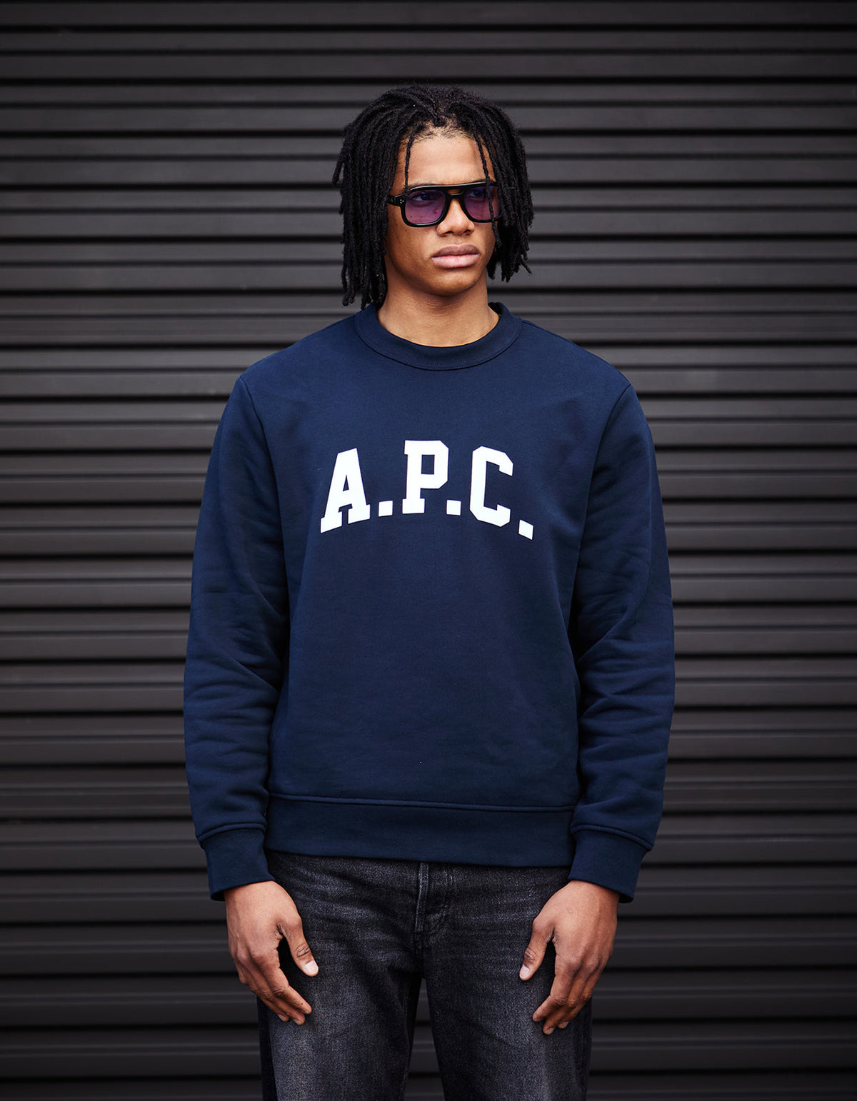Harris Sweatshirt - Dark Navy/Ecru