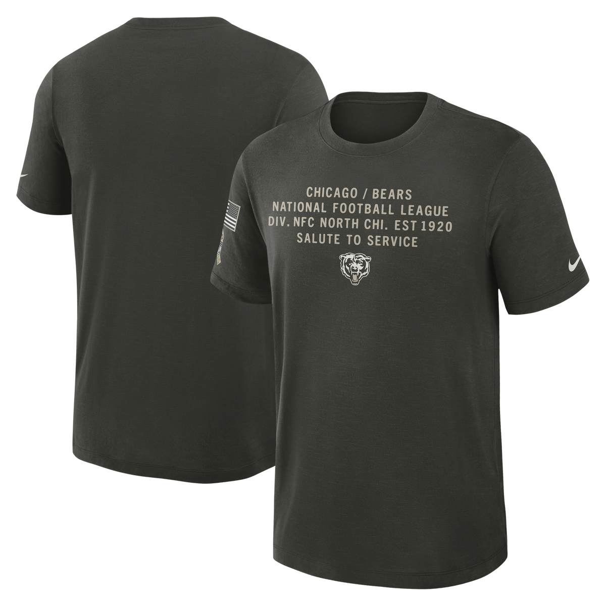 Men's Nike Chicago Bears 2025 Salute To Service Sequoia Green T-Shirt