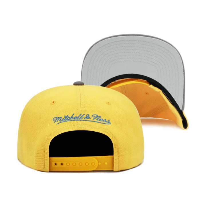Men's Memphis Grizzlies Mitchell & Ness NBA Core Basic Gold and Gray Snapback Hat