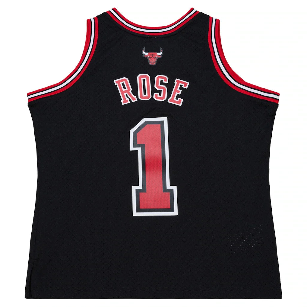 Men's Chicago Bulls Derrick Rose Mitchell & Ness Black 2010-11 Hardwood Classics Swingman Jersey