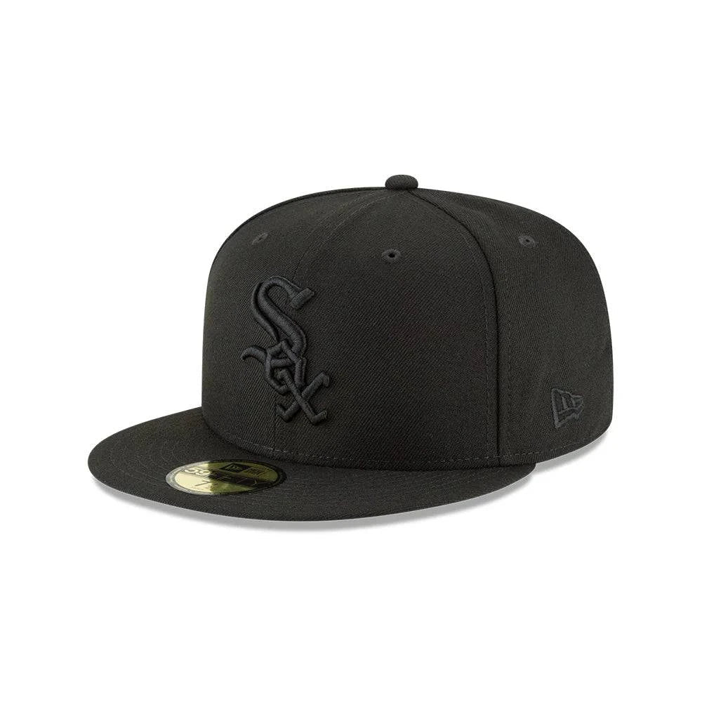 Mens Chicago White Sox New Era MLB Tonal Black on Black 59FIFTY Fitted Cap