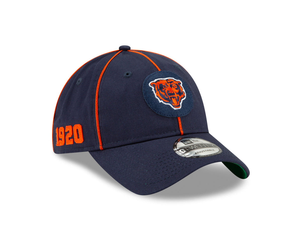 Chicago Bears 2019 Established Collection Sideline 1920 Home Bear Head Logo Navy 9TWENTY Adjustable Hat