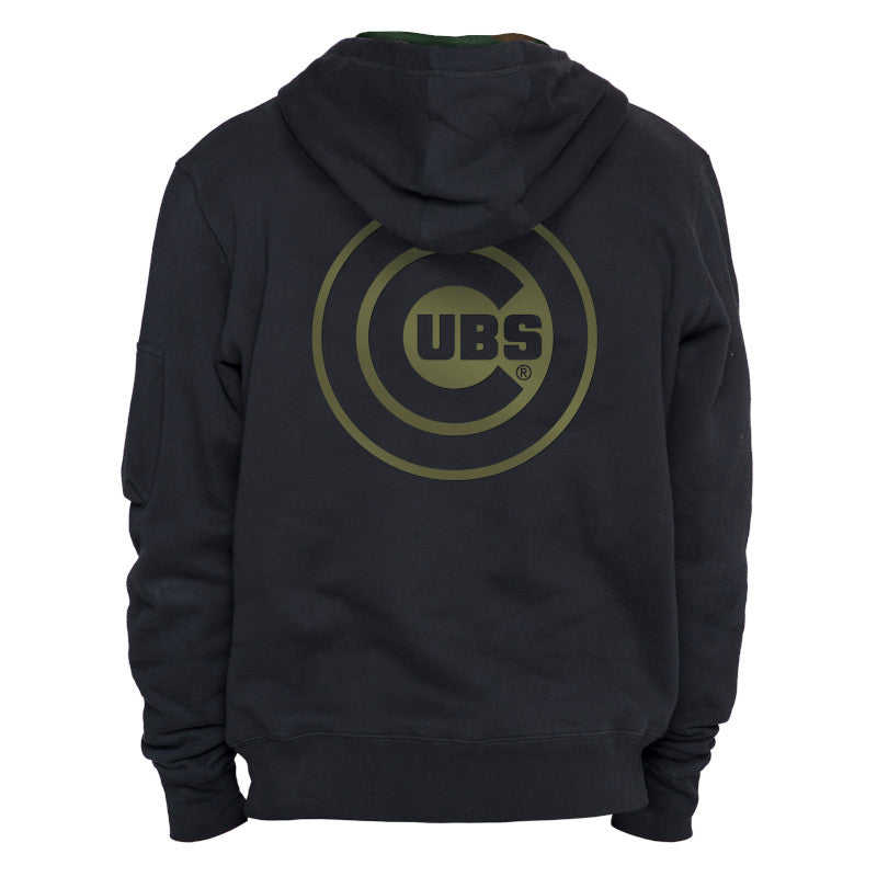 Mens Chicago Cubs X Alpha Industries New Era Black Primary Logo Hoodie