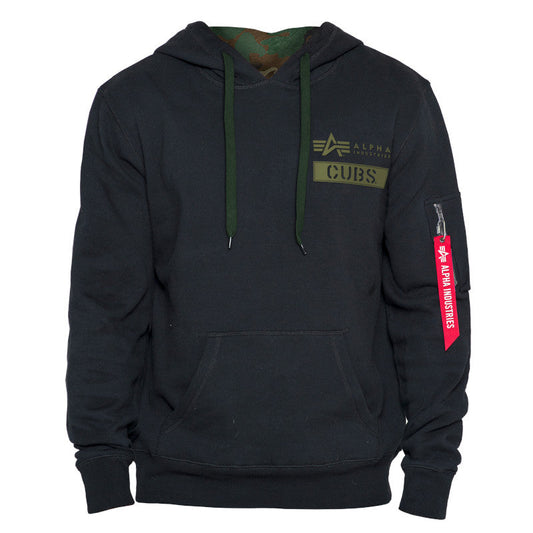 Mens Chicago Cubs X Alpha Industries New Era Black Primary Logo Hoodie