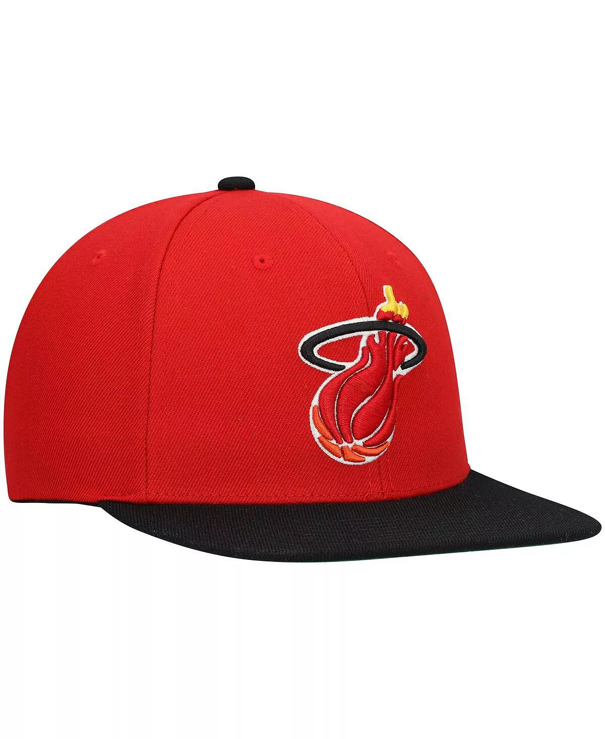 Men's Miami Heat Mitchell & Ness 2-Tone 2.0 Snapback Hat-Red/Black