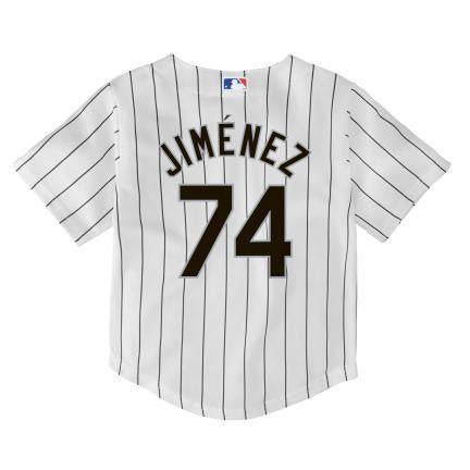 Child Eloy Jimenez Chicago White Sox Majestic White Home Cool Base Replica Jersey