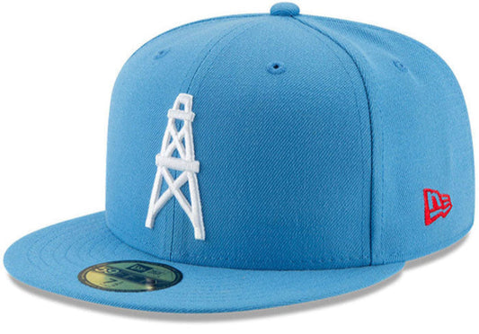 Mens Houston Oilers New Era Light Blue Retro 59FIFTY Fitted Hat