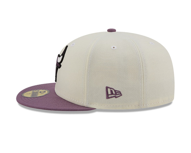 Men's NBA Chicago Bulls 59Fifty Cream/Purple 2 Tone Fitted Hat