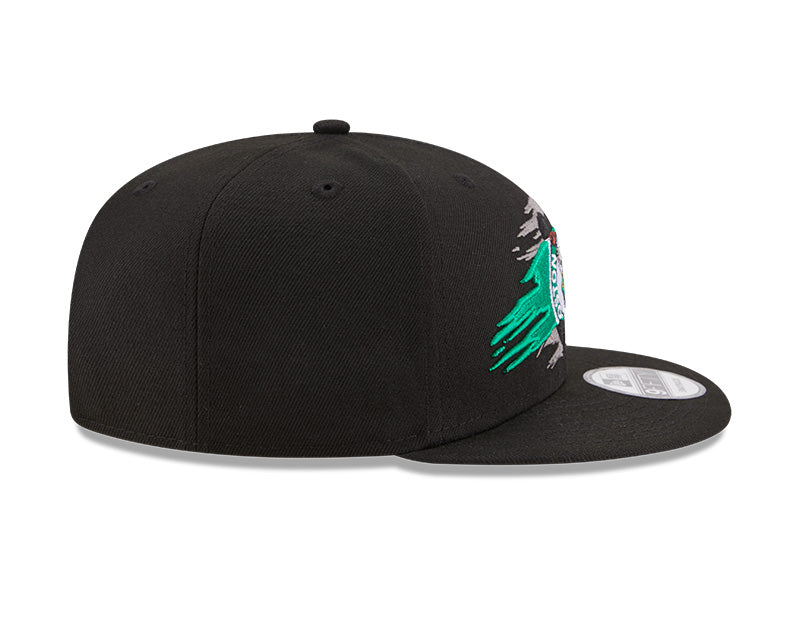 Boston Celtics Logo Tear Black New Era 9FIFTY Snapback Hat