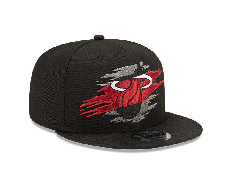 Miami Heat Logo Tear Black New Era 9FIFTY Snapback Hat