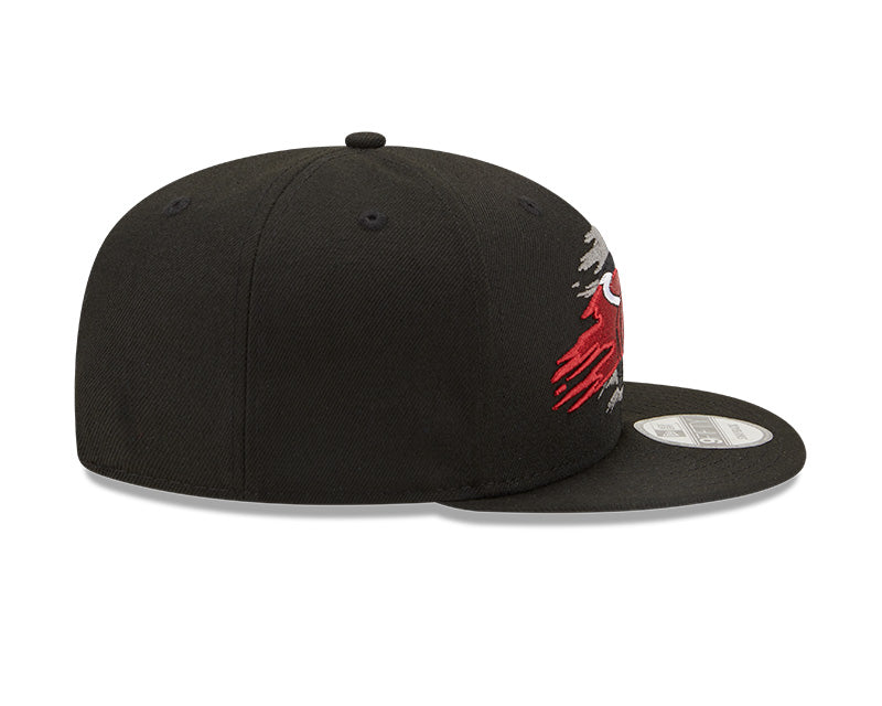 Miami Heat Logo Tear Black New Era 9FIFTY Snapback Hat