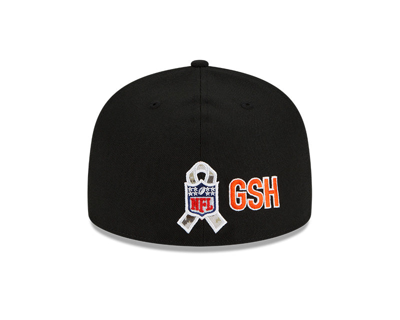 Men's Chicago Bears Historic Logo New Era Black/Camo 2021 NFL Sideline Salute To Service 59FIFTY Fitted Hat