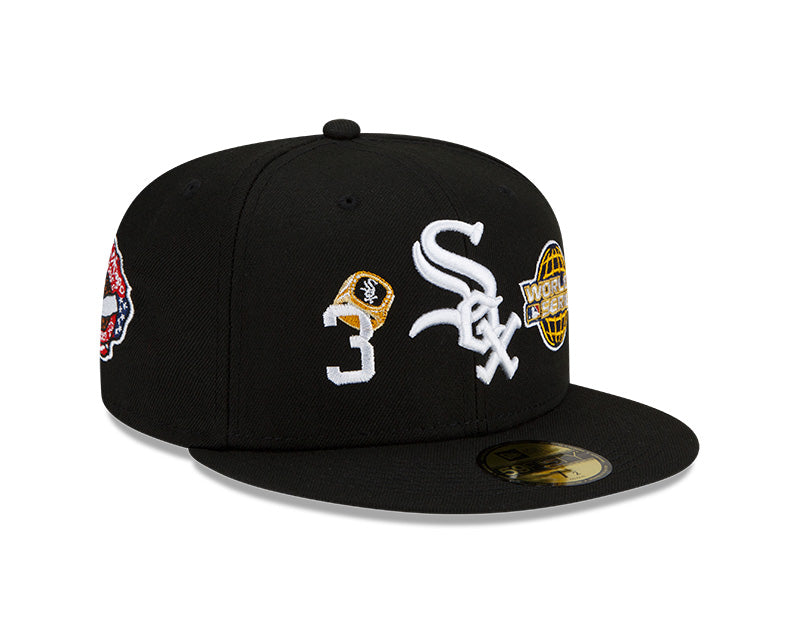 Chicago White Sox 3 Time World Series Champions Edition Black New Era 59FIFTY Fitted Hat