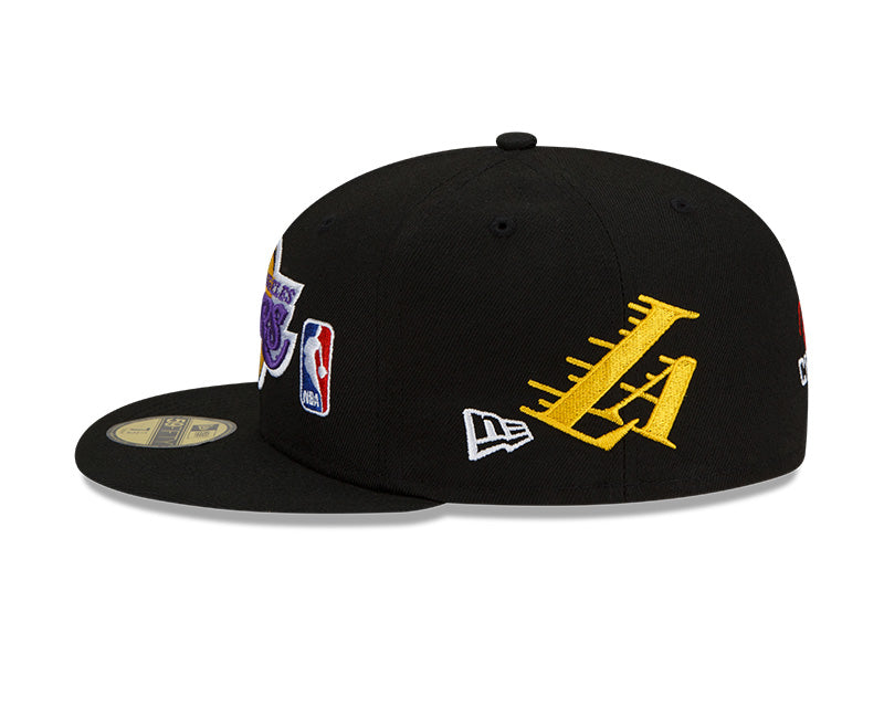 Los Angeles Lakers New Era Black 17x World Champions Count the Rings 59FIFTY Fitted Hat