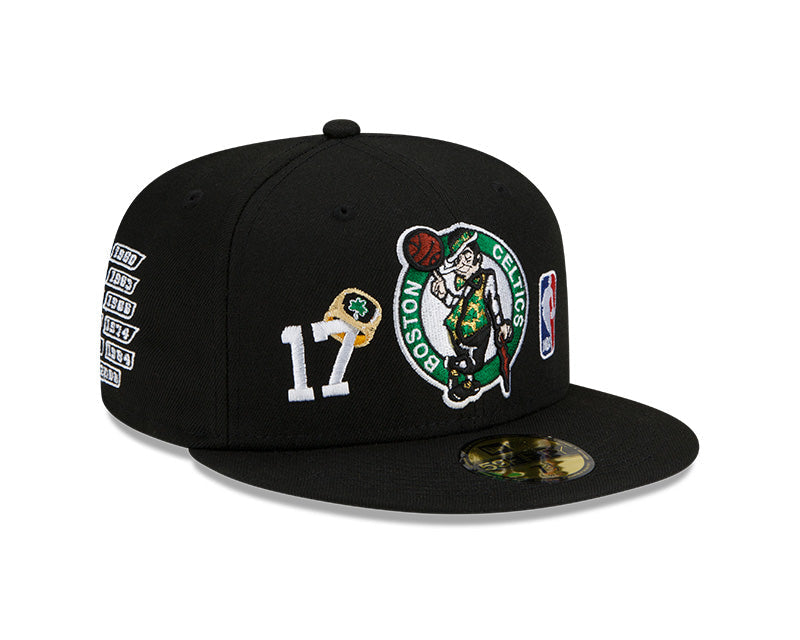 Boston Celtics 17 Time NBA Champions Edition Black New Era 59FIFTY Fitted Hat