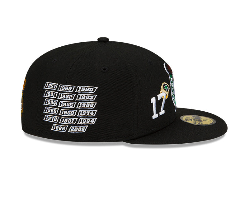 Boston Celtics 17 Time NBA Champions Edition Black New Era 59FIFTY Fitted Hat