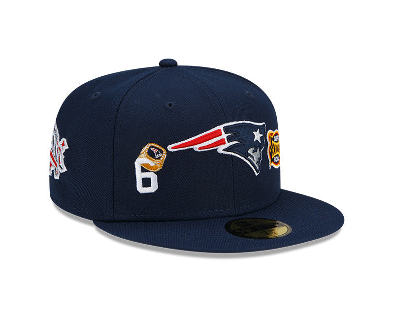 New England Patriots 6 Time Super Bowl Champions Edition Navy New Era 59FIFTY Fitted Hat