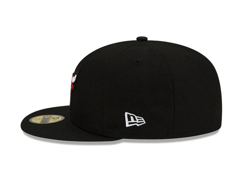 Chicago Bulls New Era Black Windy City Cluster 59FIFTY Fitted Hat