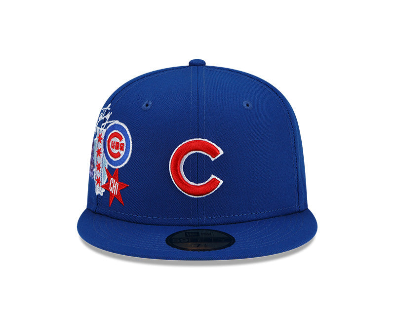 Chicago Cubs New Era Q4 Blue Windy City 59FIFTY Fitted Hat