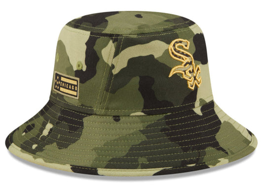 Chicago White Sox Camo 2022 Armed Forces Day Bucket Hat By New Era