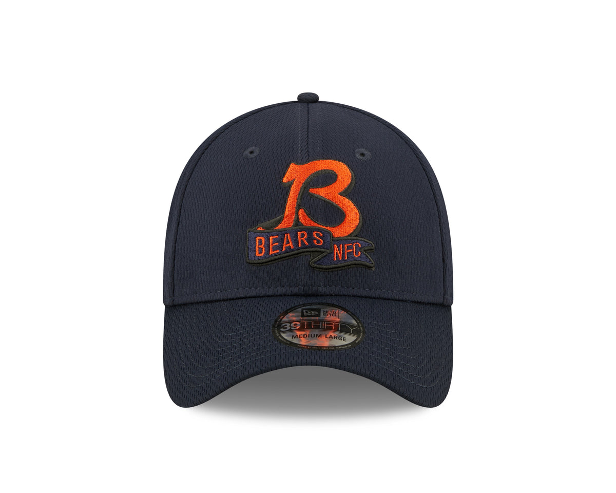 Men's Chicago Bears"B" Logo New Era Navy 2022 Sideline Coaches 39THIRTY Flex Hat