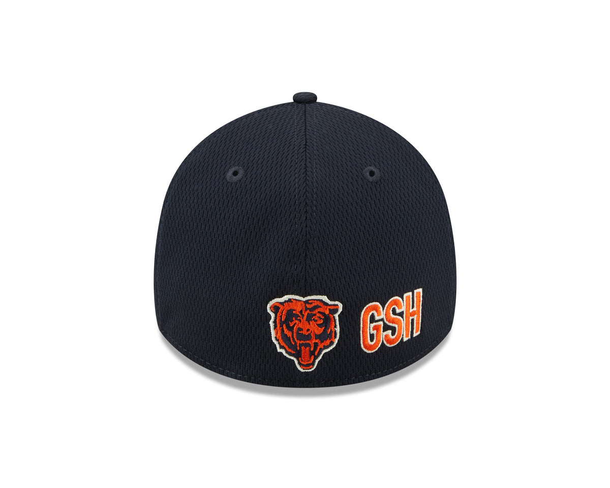 Men's Chicago Bears Mascot Logo New Era Navy 2022 Sideline Coaches 39THIRTY Flex Hat