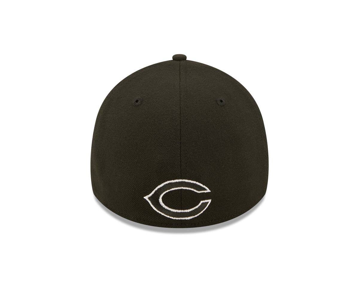 Men's Chicago Bears New Era Black "C Logo" 2022 Sideline 39THIRTY Flex Hat