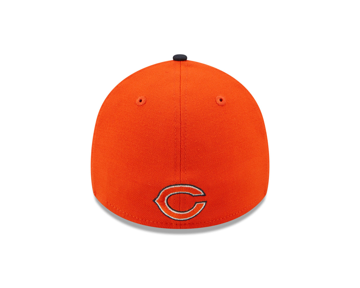 Men's Chicago Bears Primary Logo New Era Orange/Navy 2022 Sideline 39THIRTY Flex Hat