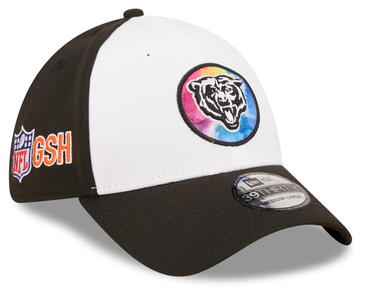 Men's Chicago Bears New Era Crucial Catch 2022 NFL Coaches Sideline Mascot Logo White/Black 39THIRTY Flex Hat
