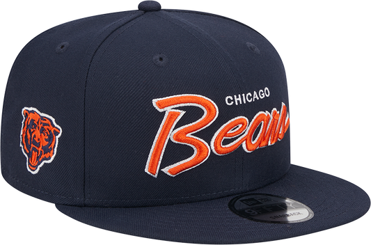 Chicago Bears New Era Navy Script 9FIFTY Adjustable Snapback Hat