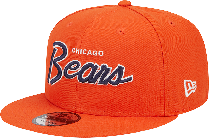 Chicago Bears New Era Orange Script 9FIFTY Adjustable Snapback Hat