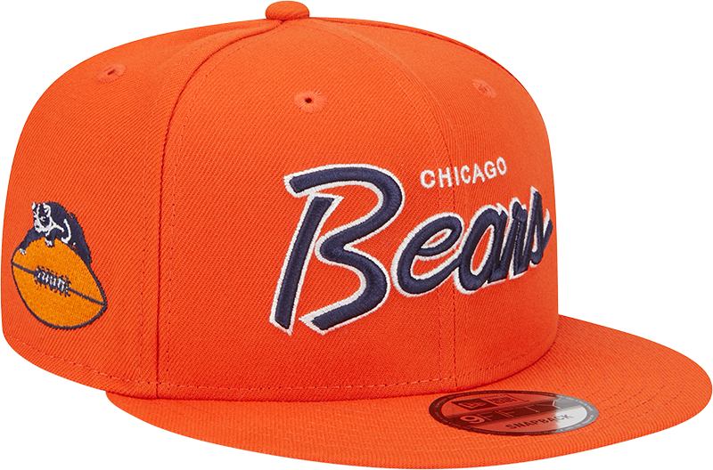 Chicago Bears New Era Orange Script 9FIFTY Adjustable Snapback Hat