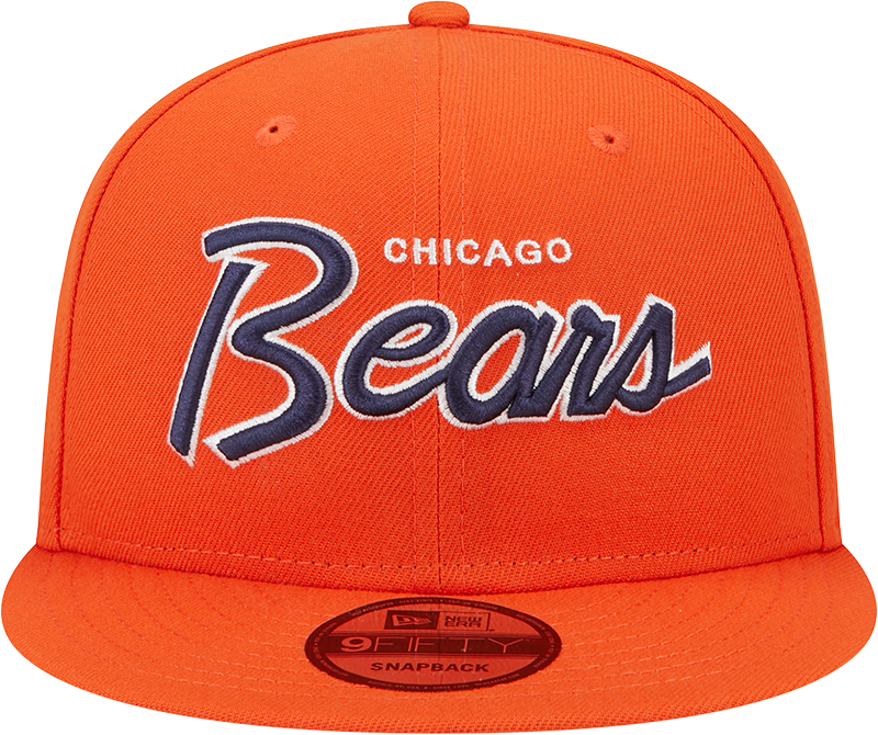 Chicago Bears New Era Orange Script 9FIFTY Adjustable Snapback Hat