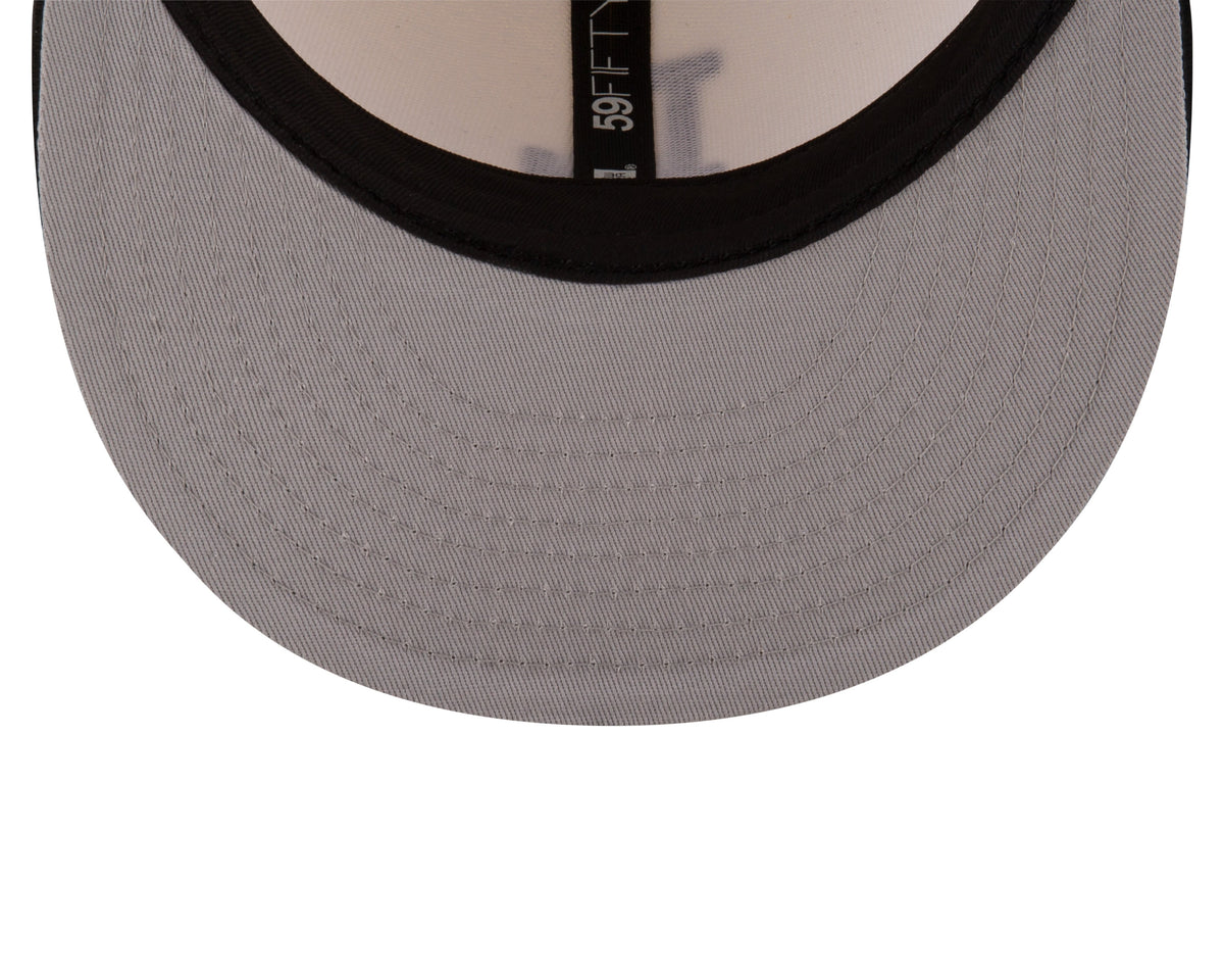 Los Angeles Dodgers Cream/Black Leather Visor New Era 59FIFTY Fitted Hat
