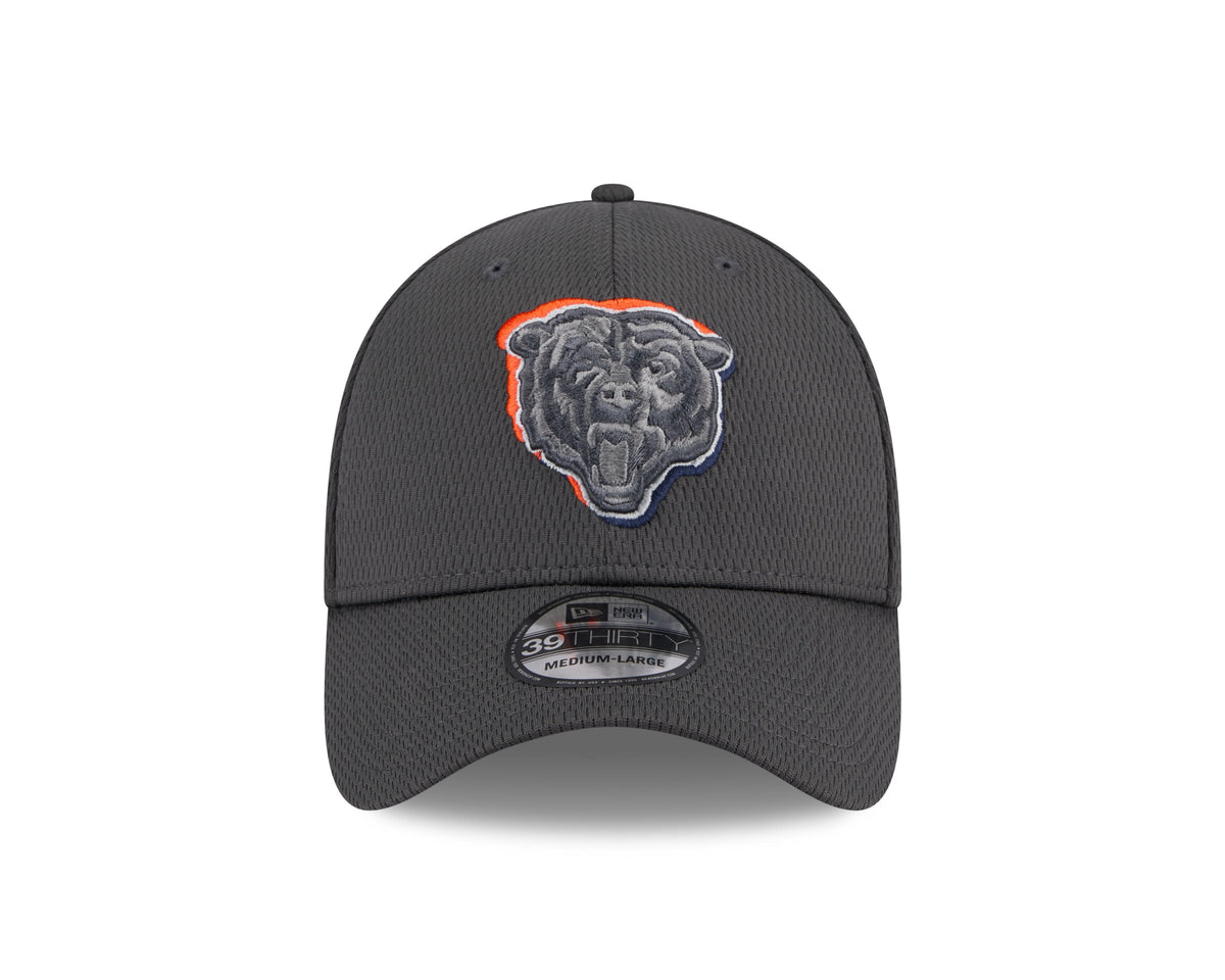 Men's Chicago Bears New Era 2024 NFL Draft Graphite 39THIRTY Flex Fit Hat