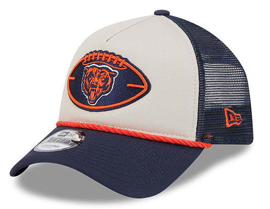 Men's Chicago Bears New Era 2024 Sideline Historic Stone/Navy 9FORTY A-Frame Adjustable Hat