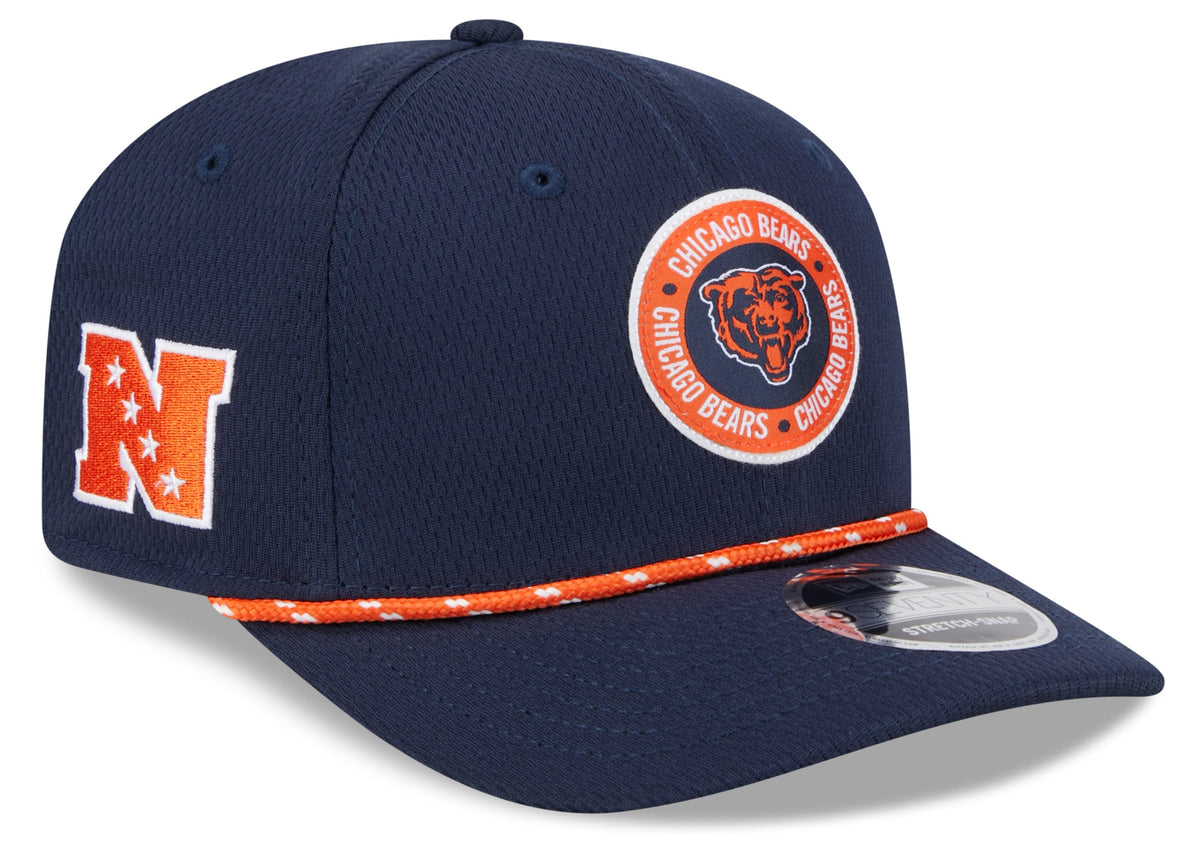 Men's Chicago Bears New Era 2024 Sideline Navy Primary Logo 9SEVENTY Adjustable Hat