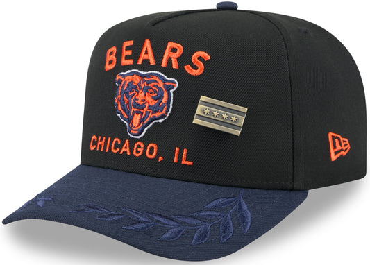 Men's Chicago Bears New Era Black 2025 On Stage NFL Draft A-Frame 59FIFTY Fitted Hat