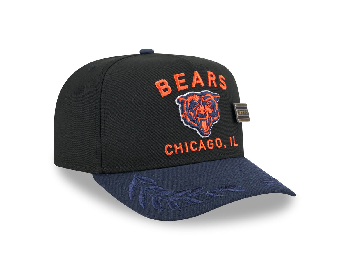 Men's Chicago Bears New Era Black 2025 On Stage NFL Draft A-Frame 59FIFTY Fitted Hat