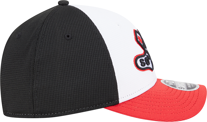 Chicago White Sox New Era Black/Red 2025 City Connect Batting Practice M-Crown 9FORTY Adjustable Hat