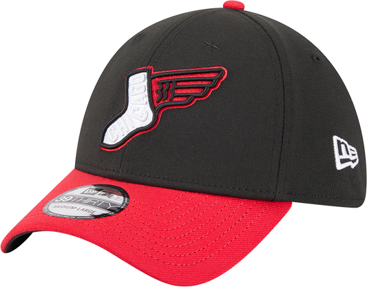 Chicago White Sox 2025 City Connect Alternate Black/Red New Era 39THIRTY Flex Fit Hat