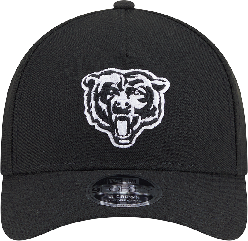 Chicago Bears New Era Black & White Primary 9FORTY A-Frame M-Crown Adjustable Hat