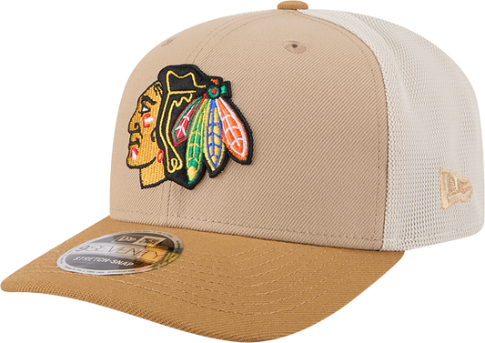 Chicago Blackhawks New Era 2T Tan 9SEVENTY Trucker Adjustable Hat